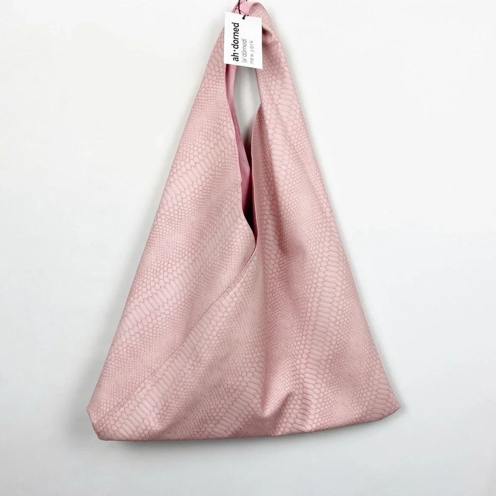 Air Pompon Pink Textured Hobo Bag